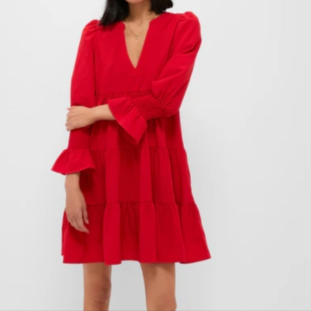 Pomander Place Red Crepe Kenzo Dress XS